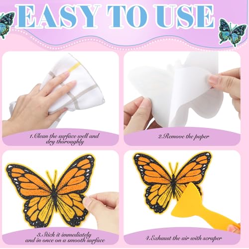 Yaomiao 24 Pcs Butterfly Non-Slip Bathtub Stickers - Safe & Easy to Apply