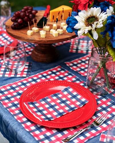 Red White and Blue Disposable Cocktail Napkins - 50 Pack