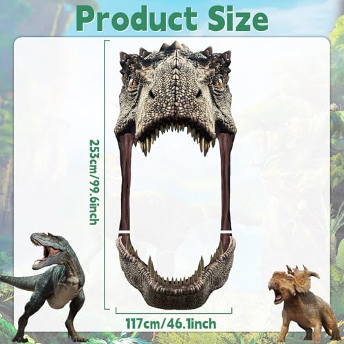 Dinosaur Birthday Backdrop Banner for Dino Themed Parties - 99.6 x 46.1 in