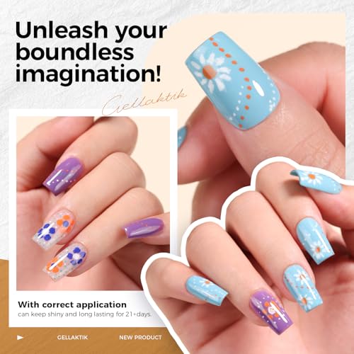 GELLAKTIK 24 Color 0.7mm Nail Art Pens Set for Precise DIY Manicure