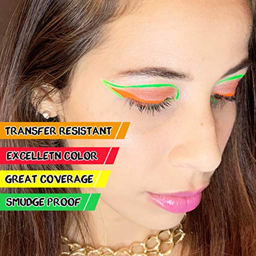 Bowitzki 9-Color Water Activated UV Neon Eyeliner & Face Body Paint Set