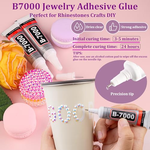 White AB Resin Rhinestones 25,000pcs Crafting Pack with Glue - Large Size Mix