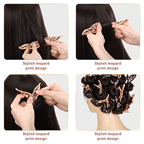 Bememo 40-Piece Soft Foam Hair Rollers for Overnight Curling - Leopard