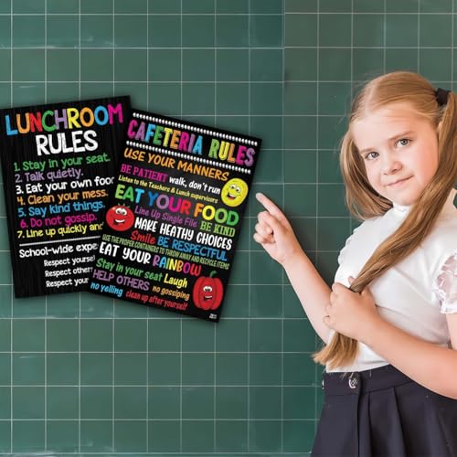 Cafeteria Rules Poster 11x17 | Colorful Classroom Wall Art