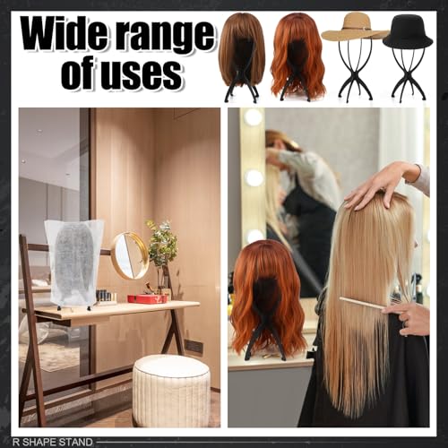 ProSuites Wig Stand Set with Dust Bags - 2 Pack Portable Wig Holders