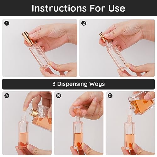 Segbeauty 5PCS Refillable Travel Perfume Atomizers 20ML Orange Mini Set