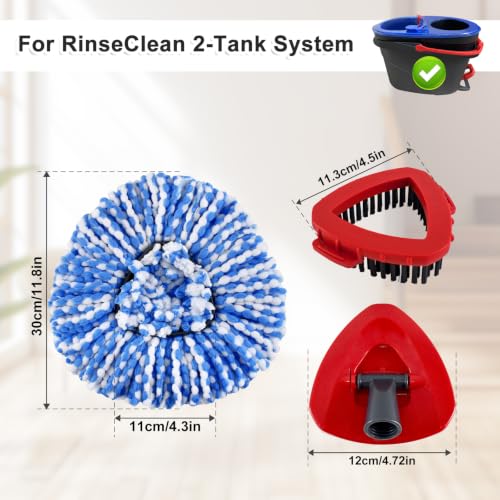 O-Cedar Spin Mop Replacement Heads Set with Scrub Brush - 3 Pack