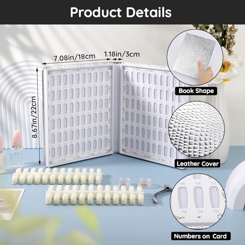 Segbeauty Nail Polish Color Display Book with 120 Reusable Nail Tips