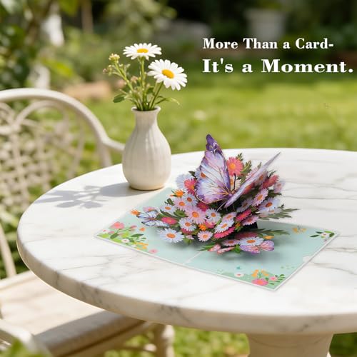 3D Butterfly Pop-Up Birthday Card for Women - Unique Gift