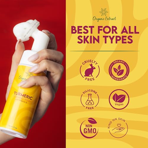 Turmeric Kojic Acid Foaming Face Wash - Gentle Brightening Facial Cleanser