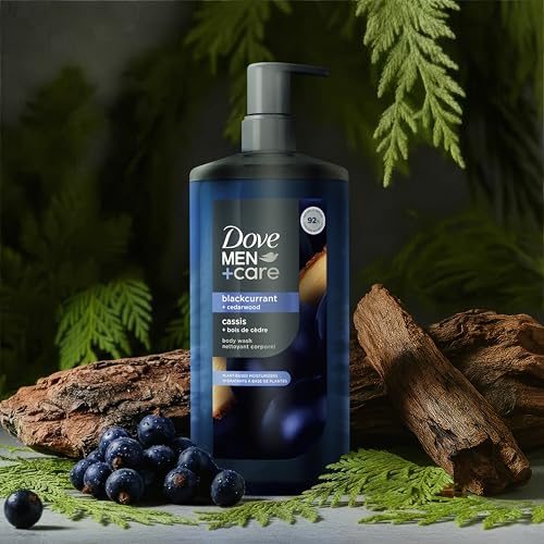 Dove Men+Care Blackcurrant & Cedarwood Body Wash, 26 oz - Moisturizing Cleanse for Dry Skin