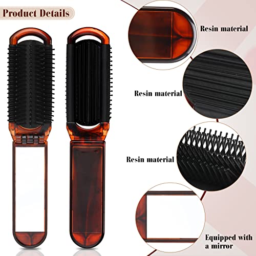 Nuenen Tortoiseshell Folding Travel Hair Brush - 4 Pcs Classic Set