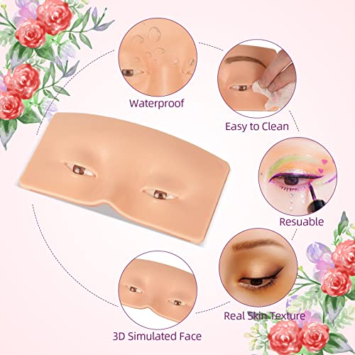 JimKing Open Eyes Makeup Practice Face - Realistic 3D Silicone Skin for Beginners & Professionals