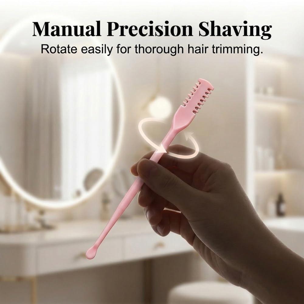 Manual Nasal Hair Cutter, 360° Rotating Nose Hair Trimmer with Double-Sided Blades, Safe & Painless Stainless Steel Nostril Hair Remover, Compact & Portable Travel Grooming Tool, 4PCS (Multicolor)