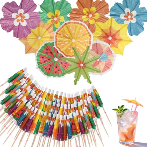 150pcs Mini Cocktail Umbrellas - Tropical Drink Picks for Parties