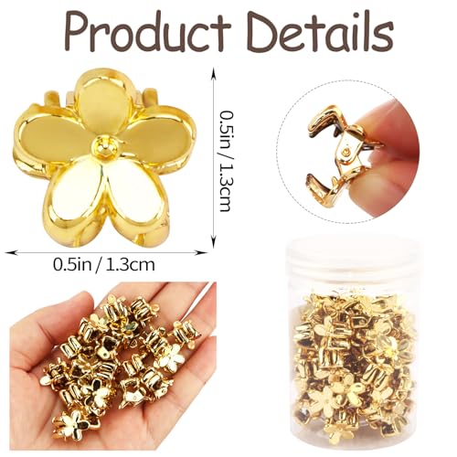 Atoden Mini Flower Hair Clips Small 50Pcs Cute Tiny Claw for Bangs