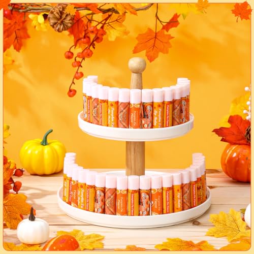 Classic Style Pumpkin Flavor Lip Balms Bulk – 15 Pcs Fall Party Favors for Women