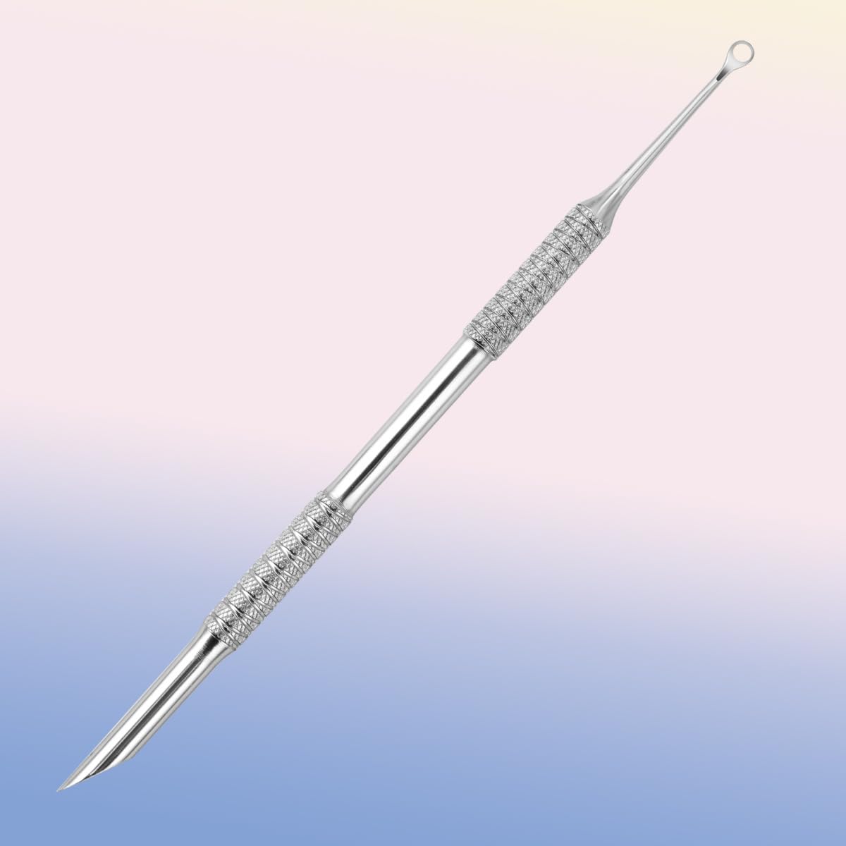 Cuticle Pusher Tool - Dual-End Cuticle Remover with Sandpaper Sheets | Manicure Essential (1 Pusher + 5 Sheets)