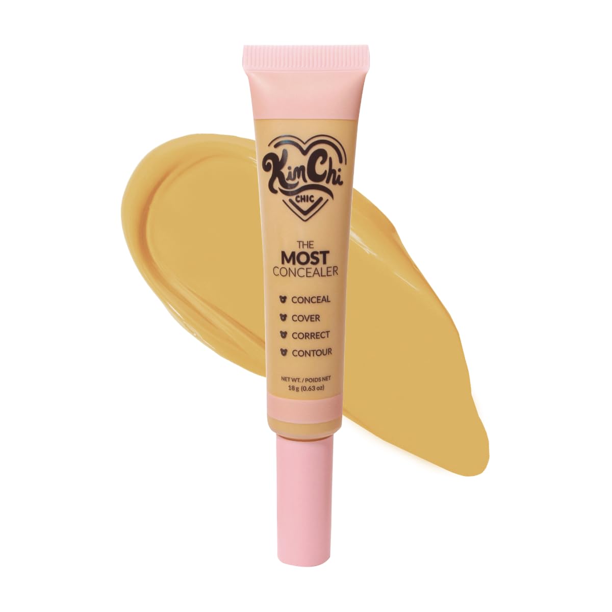 KimChiChic Concealer - Full Coverage Water Resistant Multi-Use Formula | Matte Satin Finish | 0.63 oz, 01-Ivory