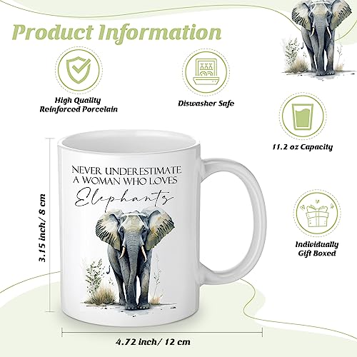 Inbagi Elephant Gifts Set for Women - Mug, Makeup Bag & Keychain