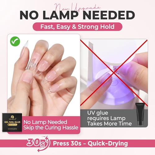 UNA GELLA Super Strong Nail Glue 2ml x 5 Pack - Quick Dry, Clear, No UV Needed