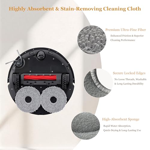 12-Pack Replacement Mop Pads for Roborock QV 35A & Qrevo Robot Vacuums