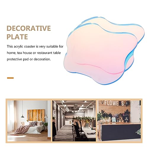 Garneck Acrylic Irregular Coasters - Set of 2 Unique Drink Pads