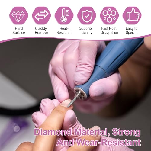 10PCS Diamond Flame Cuticle Drill Bits Set - 3/32 Inch for Nails