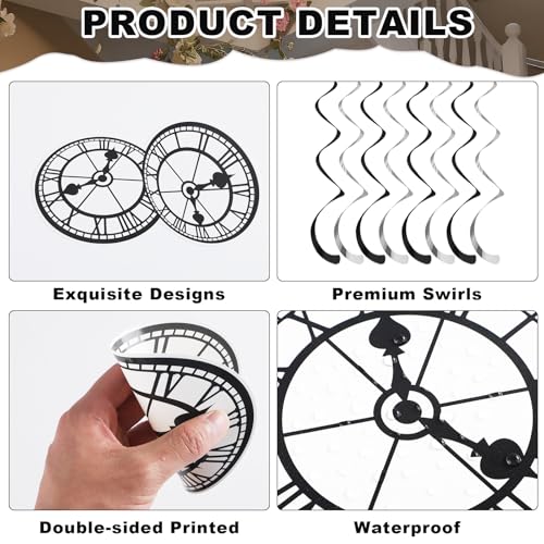 Wonderland Clock Hanging Swirls - 60Pcs Party Decorations Set