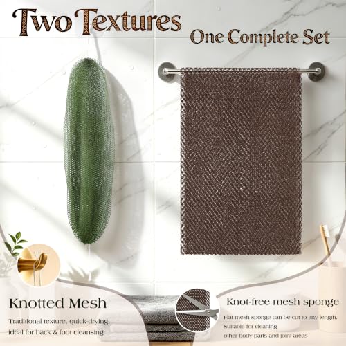 African Net Sponge 4 Pack - Deep Exfoliating Shower Scrubber