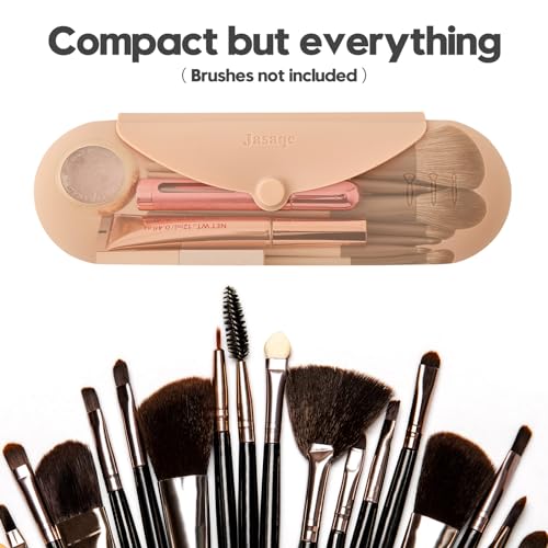 JASAQE Silicone Makeup Brush Holder – Portable Travel Cosmetic Case