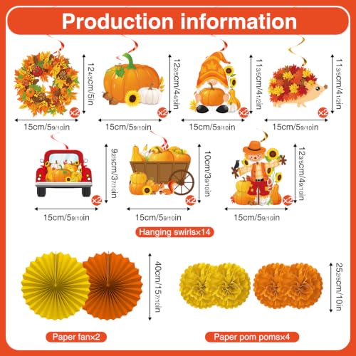 Complete Fall Decorations Set for Thanksgiving Parties