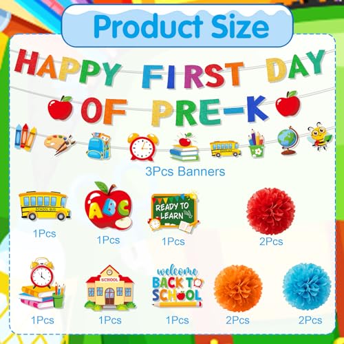 First Day of Pre-K Decorations Set - 15 PCS Classroom Decor