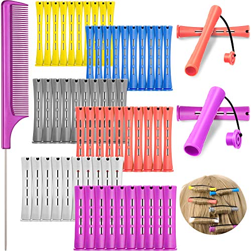 60-Piece Hair Perm Rods Set with Tail Comb - Multi-Size Cold Wave Rollers