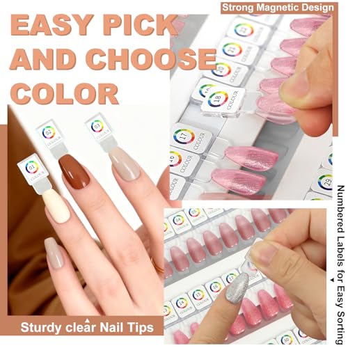 Magnetic Nail Color Display Page - White 48-Tip Swatch Refill Sheet