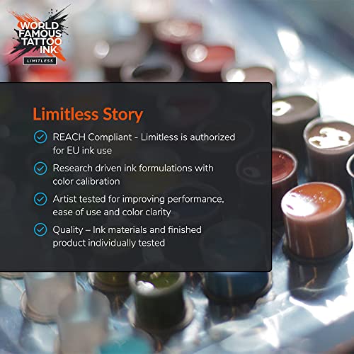 World Famous Tattoo Ink Limitless - Dark Red 1, Vegan & Skin-Safe 1 oz