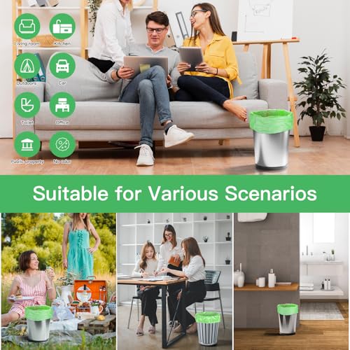 Inwaysin 3 Gallon Biodegradable Trash Bags - Strong & Unscented, 100 Count