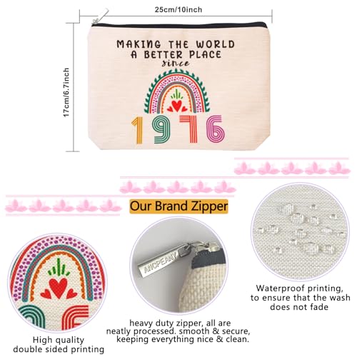 50th Birthday Makeup Bag for Women, 1976 Anniversary Gift for Her