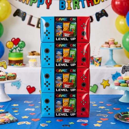 Video Game Party Favor Boxes - 12 PCS with Window for Kids' Birthdays