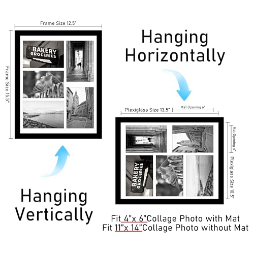 VIOLABBEY 11x14 Collage Picture Frame - 2 Pack for Five 4x6 Photos