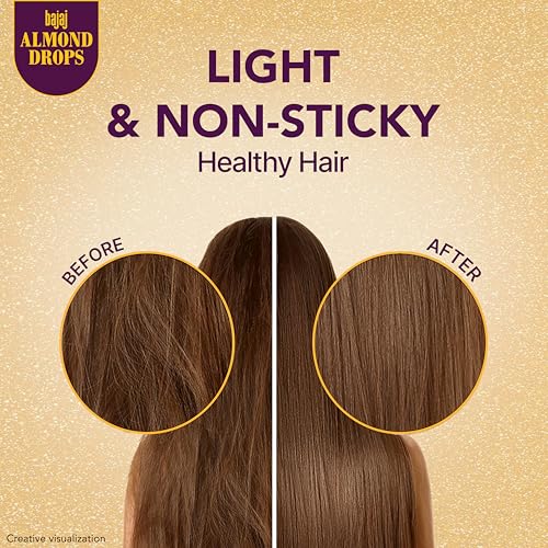 Bajaj Almond Drops Hair Oil 475 ml – Almond / 16.91 fl oz, Pack of 1