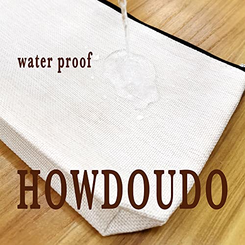 HOWDOUDO Beige Travel Makeup Bag for Women - Waterproof Cosmetic Organizer