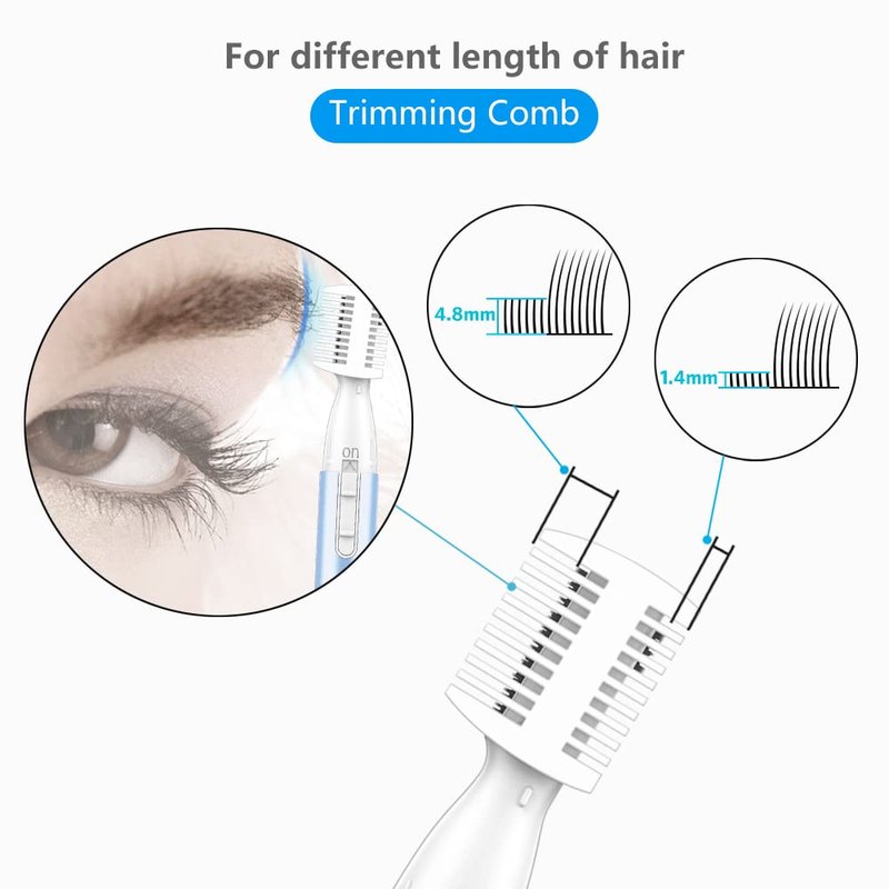 Funstant Eyebrow Trimmer, Precision Electric Eyebrow Razor for Women Battery-Operated Facial Hair Remover with Comb No Pulling Sensation Painless for Face Chin Neck, Upper-Lip, Peach-Fuzz (Puple.1.)