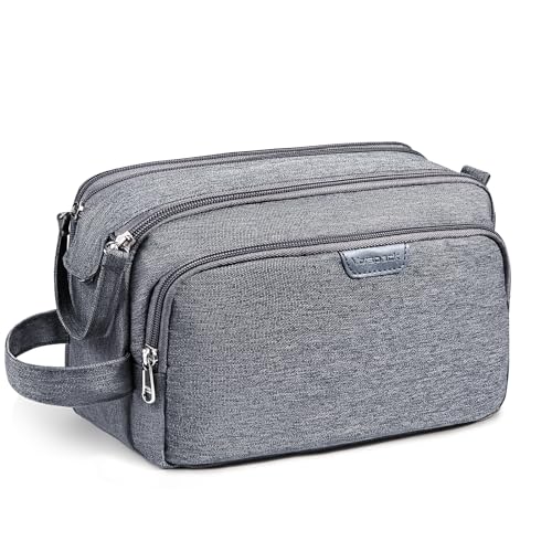 Vorspack Grey Medium Travel Toiletry Bag with Organized Compartments