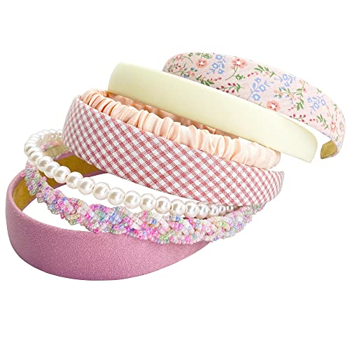 Pink 7-Pack Headbands for Women - Versatile Hair Accessories