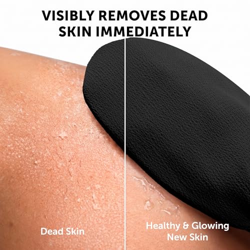 VALITIC Night Black Exfoliating Body Scrubber Glove for Shower, 1 Pack