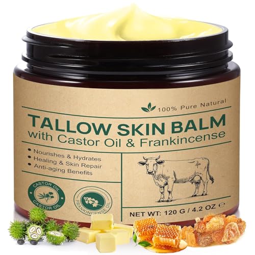 Organic Beef Tallow Balm with Castor Oil & Frankincense - 120g