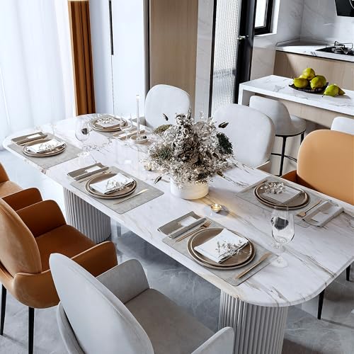 Faux Leather Placemats Set of 6 - Heat Resistant, Wipeable & Waterproof