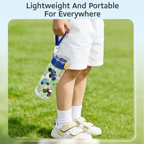 Kids Water Bottle 18.6oz | BPA-Free Tritan with Handle & Straw