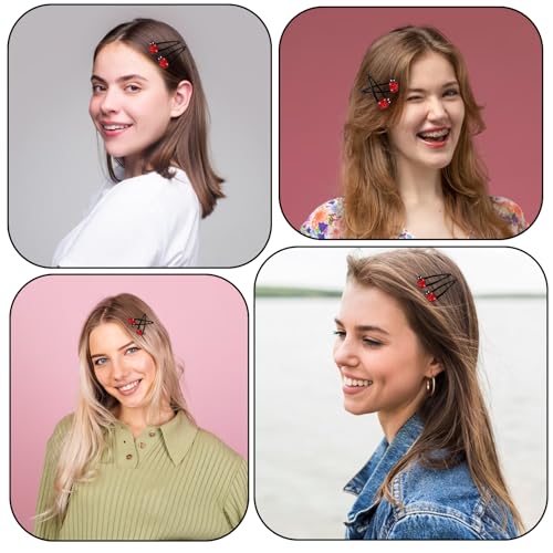 10 Ladybug Snap Hair Clips for Girls & Women - Cute Non-Slip Barrettes